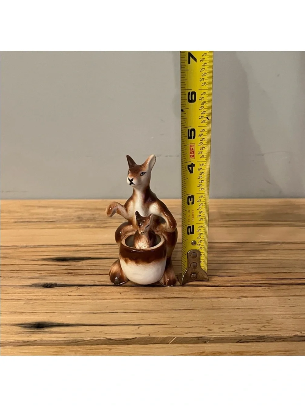 Porcelain kangaroo and joey salt and pepper shaker set-Marked Japan Vintage